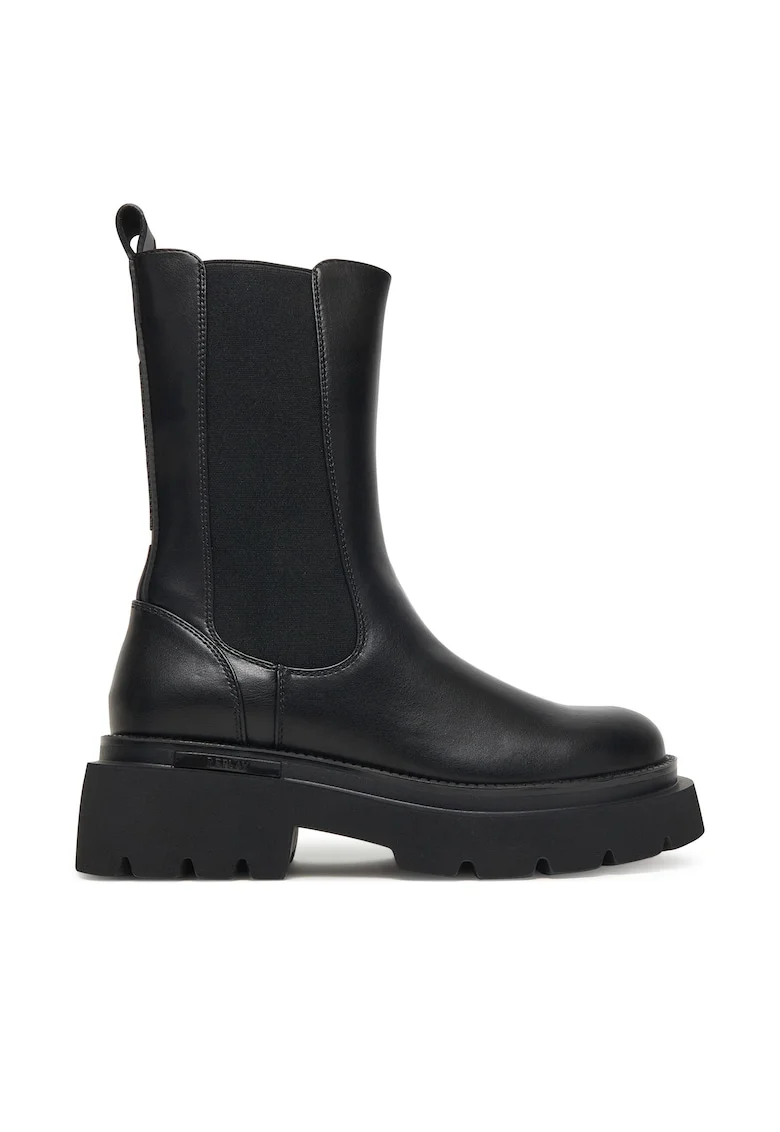 Botine  Piele ecologica, Negru, Negru