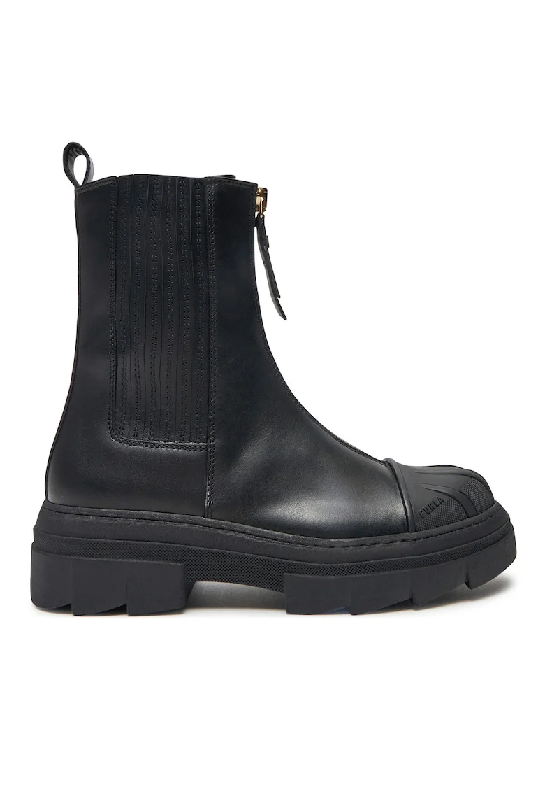 Botine  negru, piele naturala, Negru