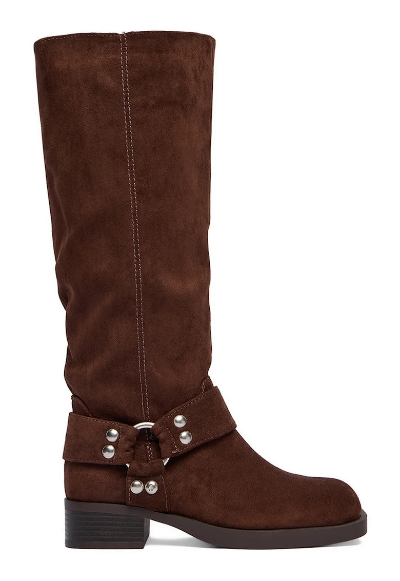 Cizme cowboy  material textil, maro, Maro