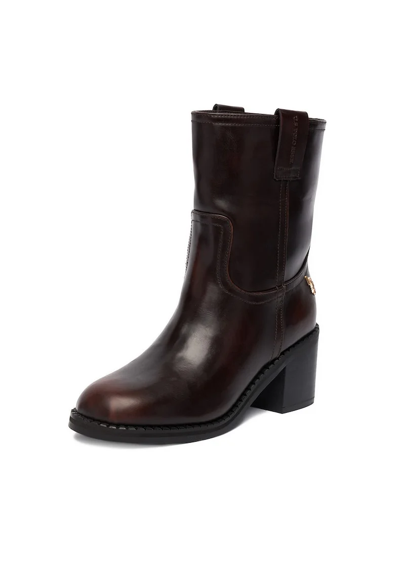Botine U S Polo Assn, piele ecologica, maro, Maro