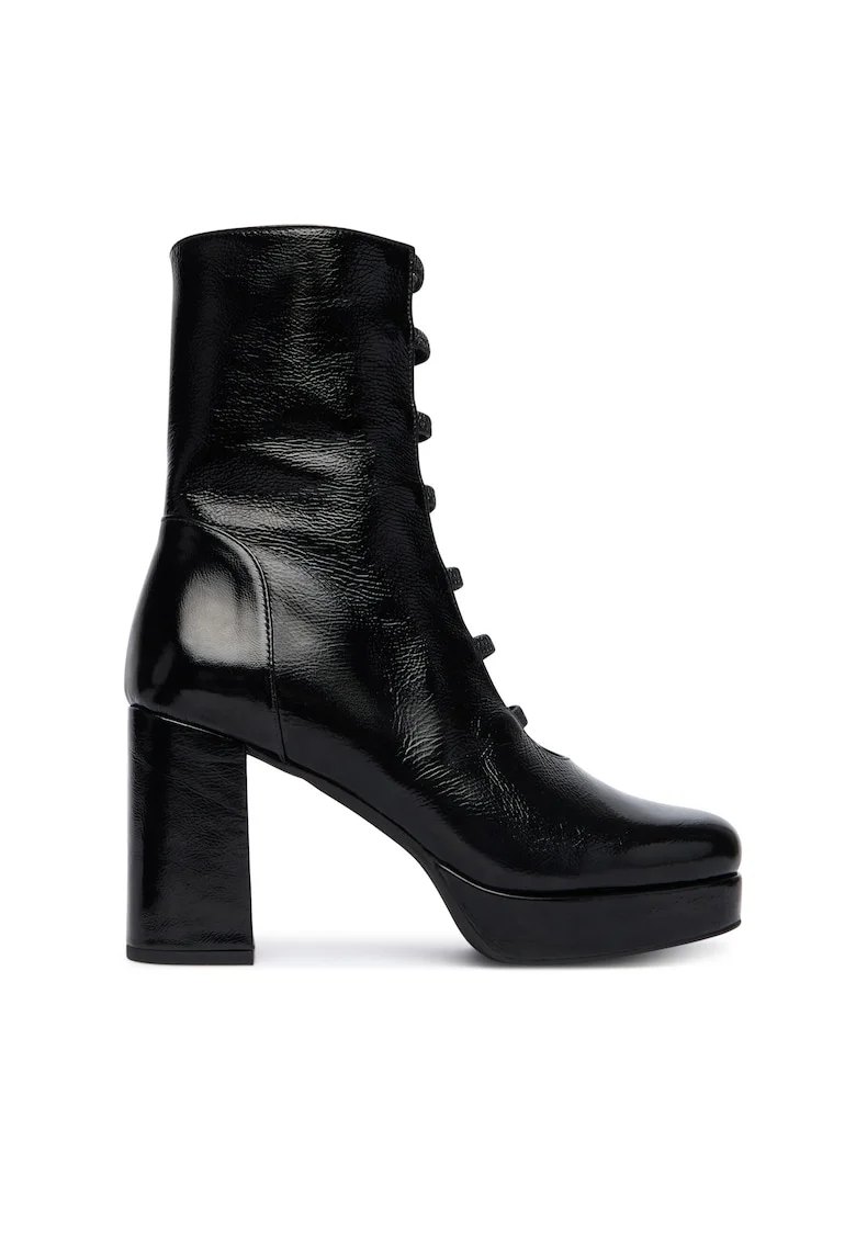 Botine  Piele naturala, Negru, Negru