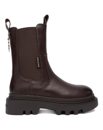 Botine dama,  tesatura, maro, Maro
