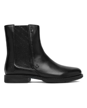 Botine  piele naturala, negru, Negru