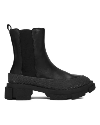 Botine femeie,  material textil, negru, Negru