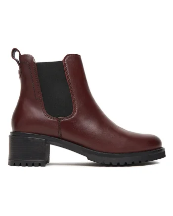 Botine dama,  piele naturala, rosu, Rosu