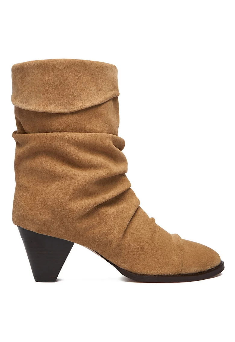 Botine dama,  piele naturala, bej, Bej