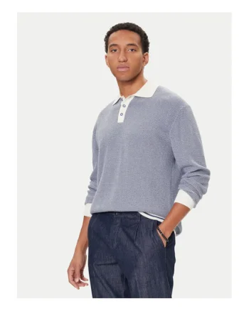 Bluza polo barbati, Albastru