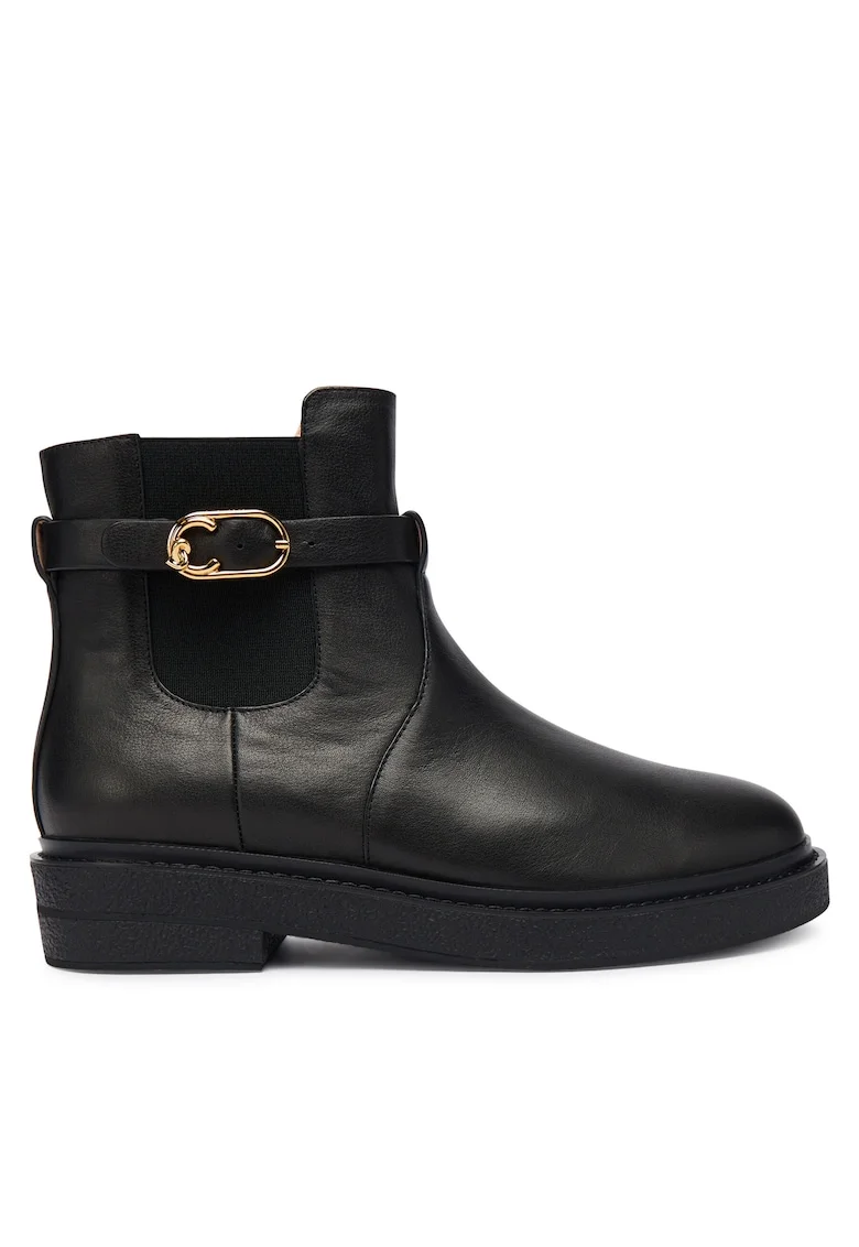 Botine  din piele naturala, Negru