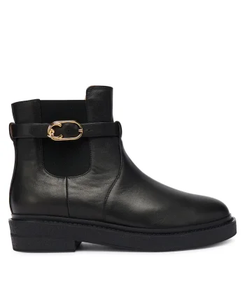 Botine  din piele naturala, Negru
