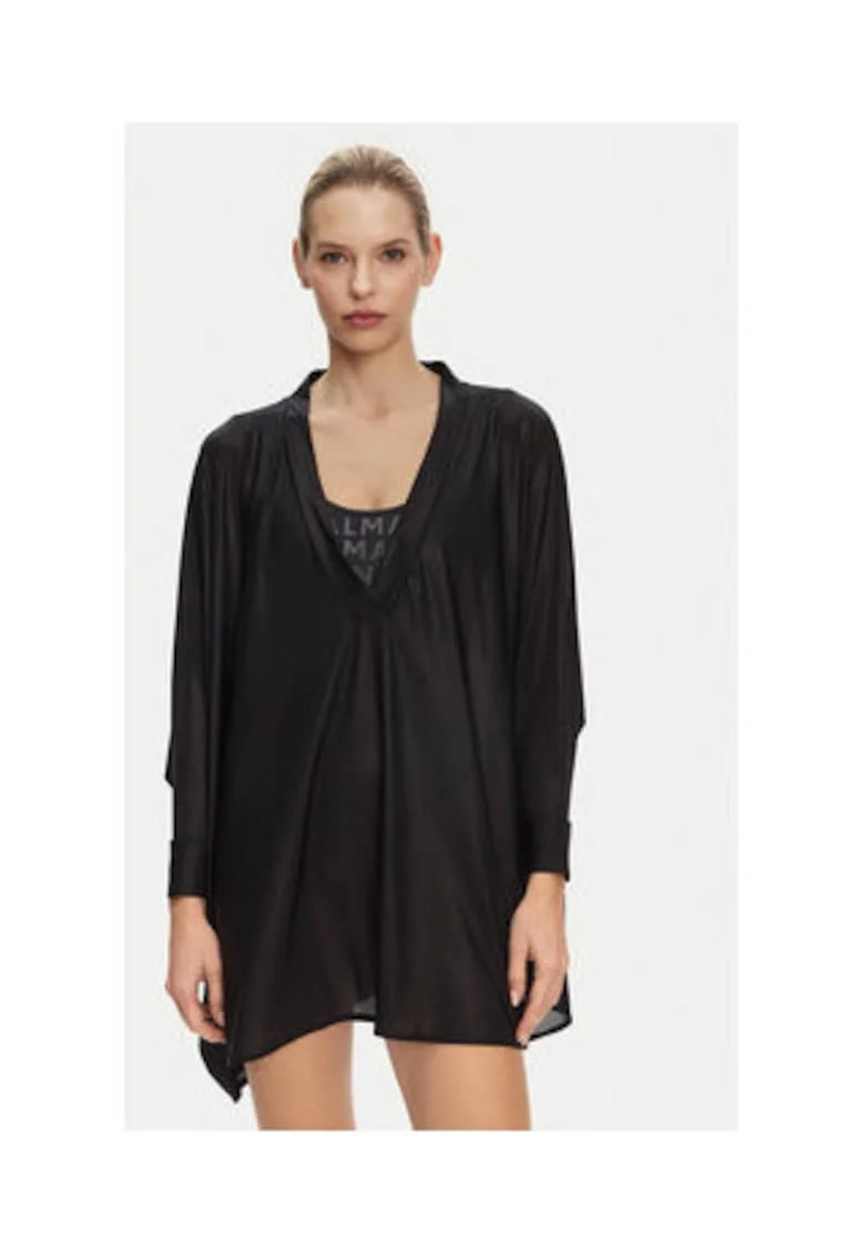 Poncho plaja  negru, 80% poliamid, 20% elastan