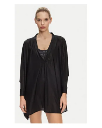 Poncho plaja  negru, 80% poliamid, 20% elastan
