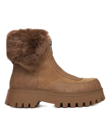 Botine  material maro, Maro