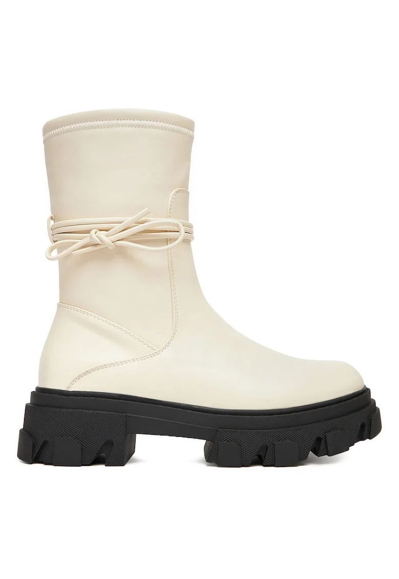 Botine  material bej, Bej