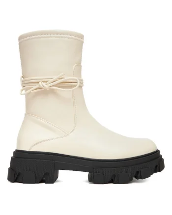 Botine  material bej, Bej