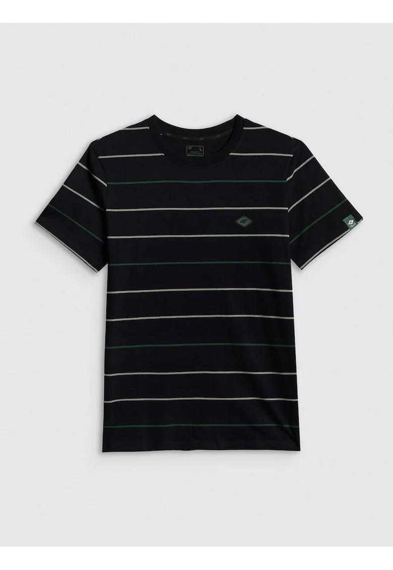 TRICOU BARBATESC NEGRU REGULAR CU IMPRIMEU