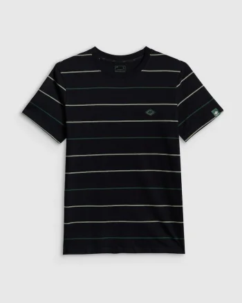 TRICOU BARBATESC NEGRU REGULAR CU IMPRIMEU