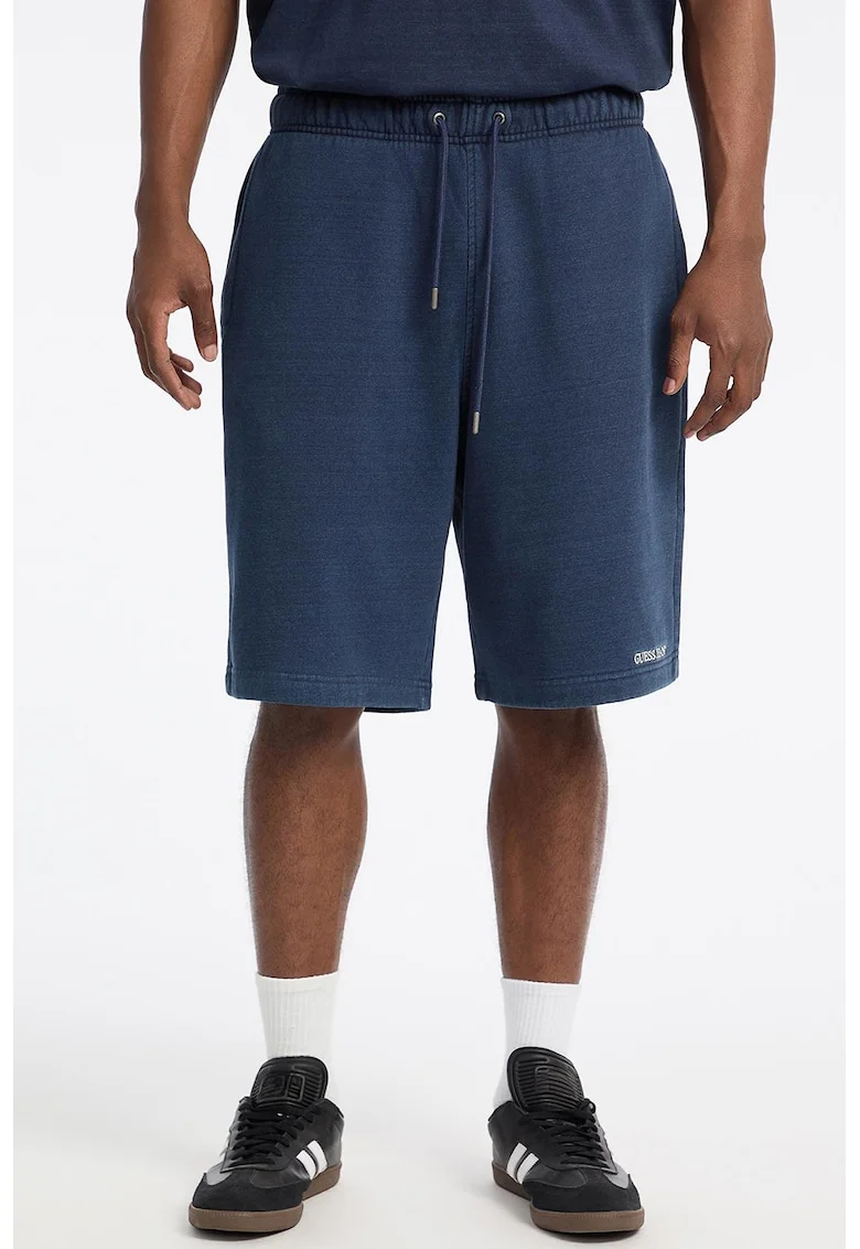 Bermude sport relaxed fit de bumbac, Albastru