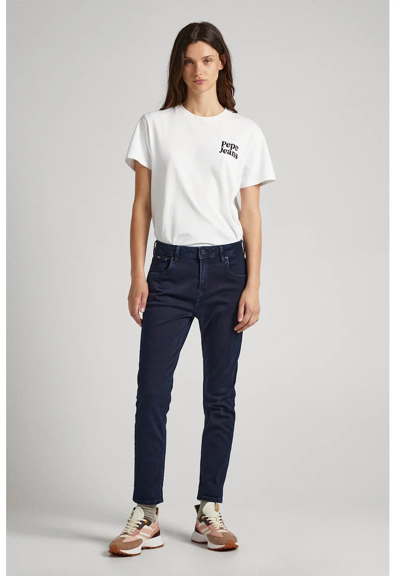 Blugi relaxed fit cu talie inalta Violet, Bleumarin