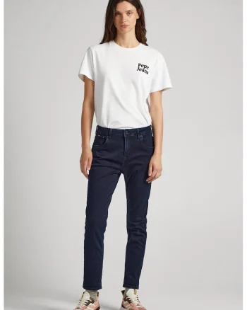 Blugi relaxed fit cu talie inalta Violet, Bleumarin