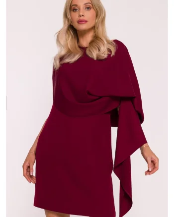 Rochie de cocktail cu pelerina decorativa