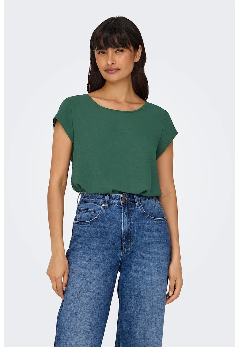 Bluza cu terminatie asimetrica Vic, Verde aquamarin