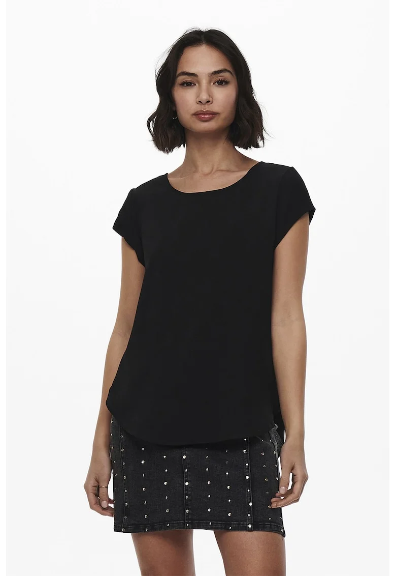 Bluza cu terminatie asimetrica Vic, Negru