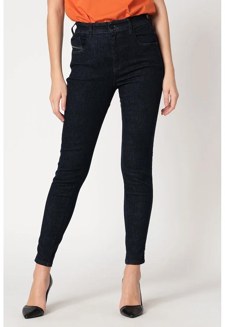 Blugi super skinny cu talie inalta Slandy, Bleumarin