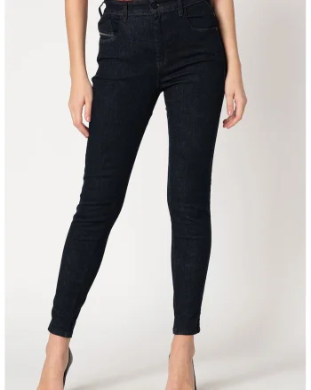 Blugi super skinny cu talie inalta Slandy, Bleumarin