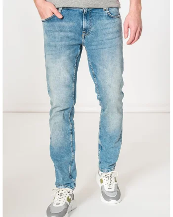 Blugi slim fit cu aspect decolorat Loom, Albastru deschis