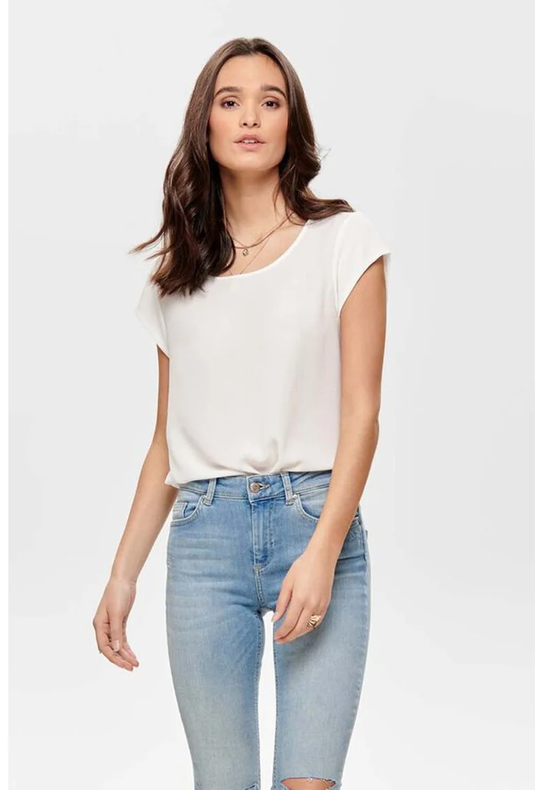 Bluza cu terminatie asimetrica Vic, Alb