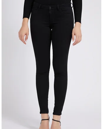 Blugi skinny cu logo, Negru