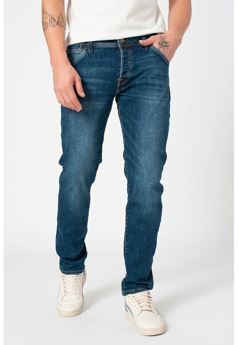 Blugi slim fit Glenn Fox, Albastru inchis