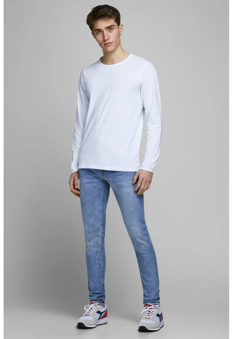 Jack&Jones, Blugi skinny Liam, Alb murdar/Albastru deschis