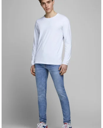 Jack&Jones, Blugi skinny Liam, Alb murdar/Albastru deschis