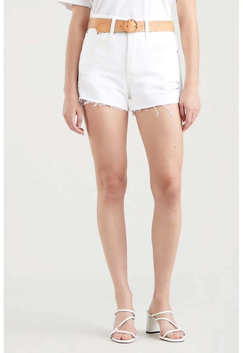 Blugi scurti cu talie inalta 501®, Alb