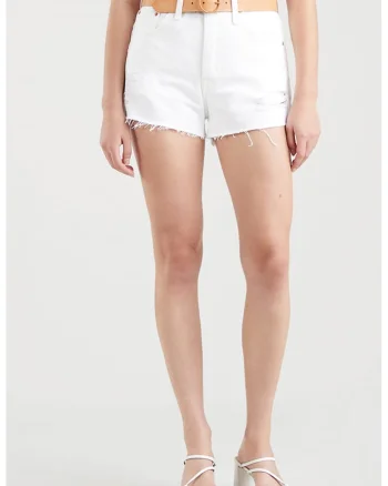 Blugi scurti cu talie inalta 501®, Alb