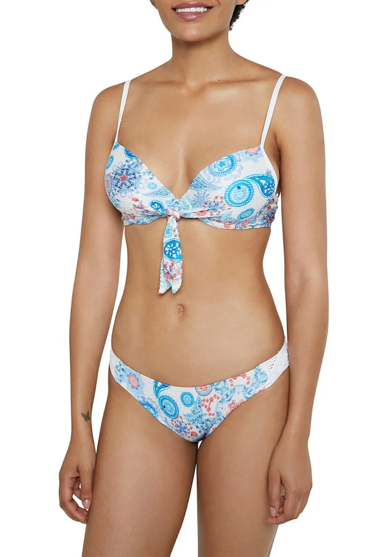 Costum de baie pentru femei, Biki Niza B, Alb optic/Albastru
