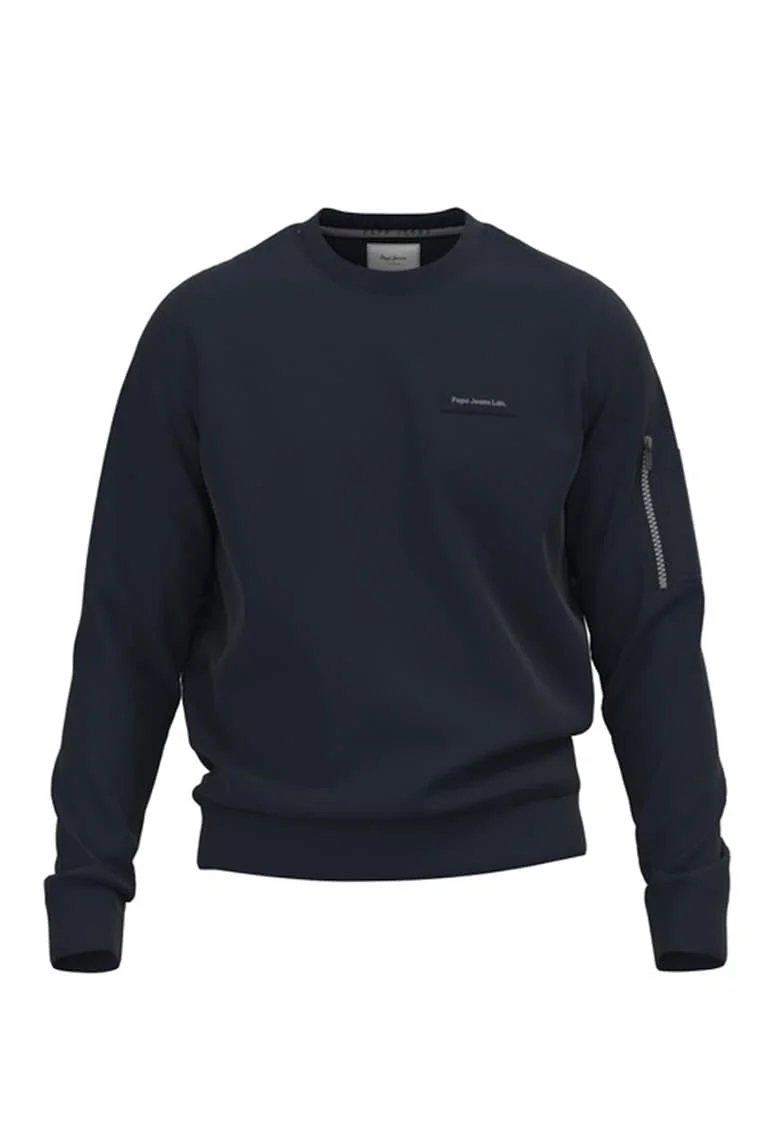 Bluza sport cu fenta cu fermoar, Albastru inchis/Bleumarin
