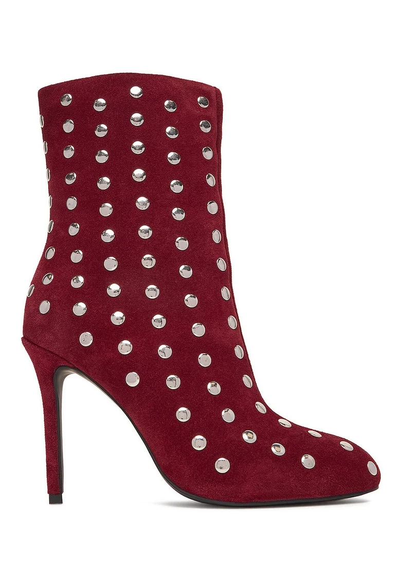 Botine dama,  piele naturala, rosu 813319, Rosu