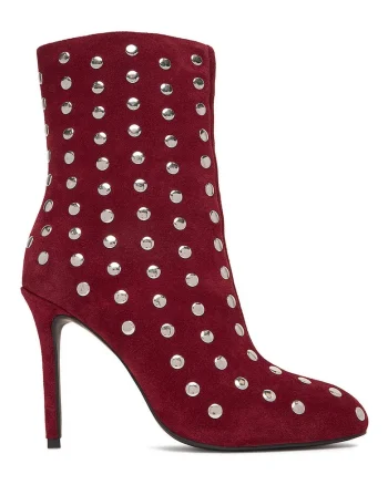 Botine dama,  piele naturala, rosu 813319, Rosu