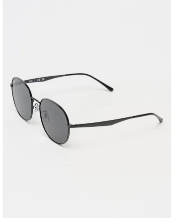 Ochelari de soare rotunzi unisex cu rama metalica, Negru