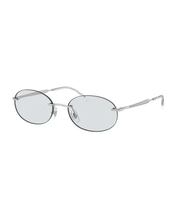 Ochelari de soare rotunzi unisex cu rama metalica, Argintiu inchis/Argintiu