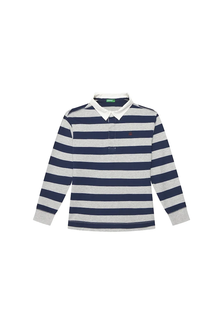 Bluza  dungi, colorat, bumbac 760350, Gri/Bleumarin