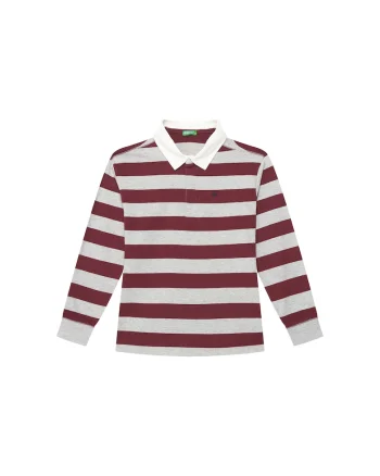 Bluza  dungi, colorat, bumbac 760350, Rosu