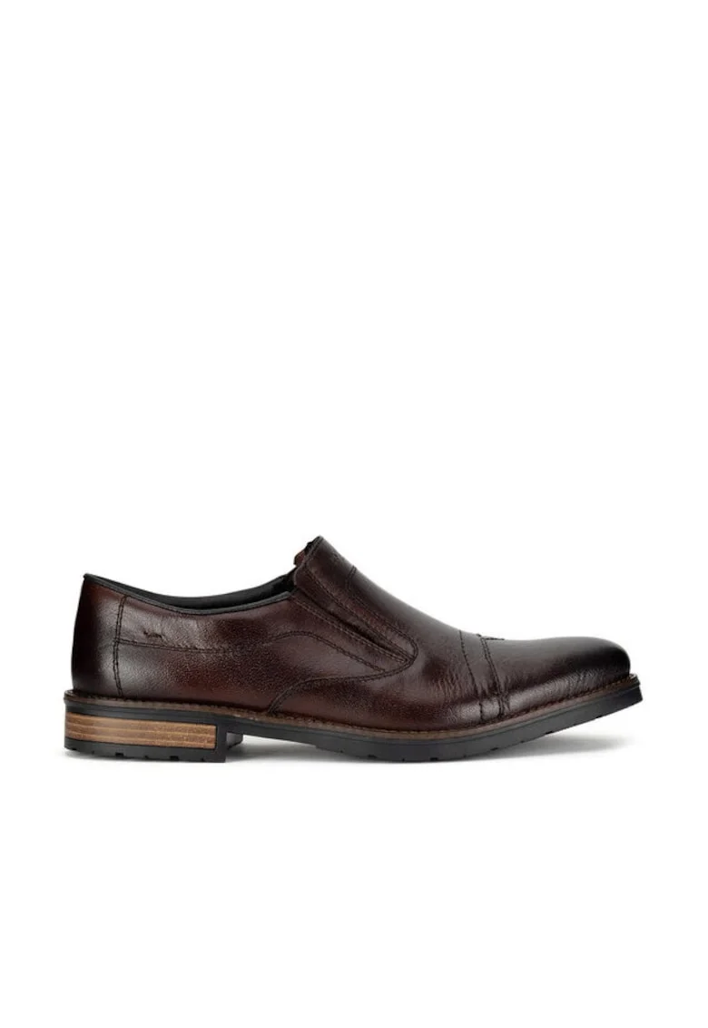 Pantofi barbati,  semi-ghete, piele naturala, maro,