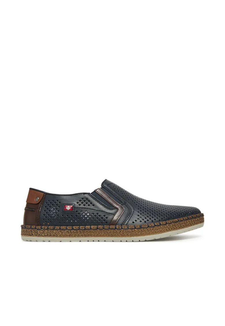 Pantofi barbati,  model B5297-14, piele naturala, albastru inchis