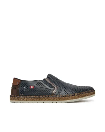 Pantofi barbati,  model B5297-14, piele naturala, albastru inchis