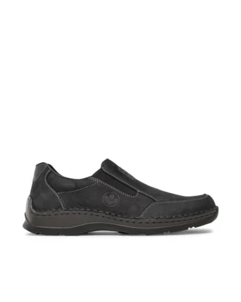 Pantofi barbati,  05354-00, piele naturala, negru,