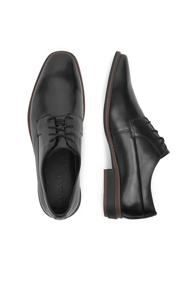 Pantofi barbati,  ZAHARY-03A, piele naturala, negre