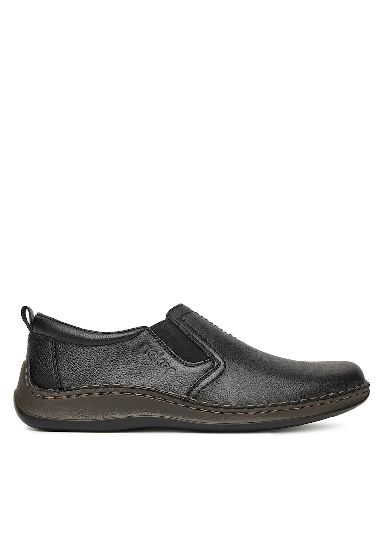 Pantofi barbati,  semi-inalti, piele naturala, negru,